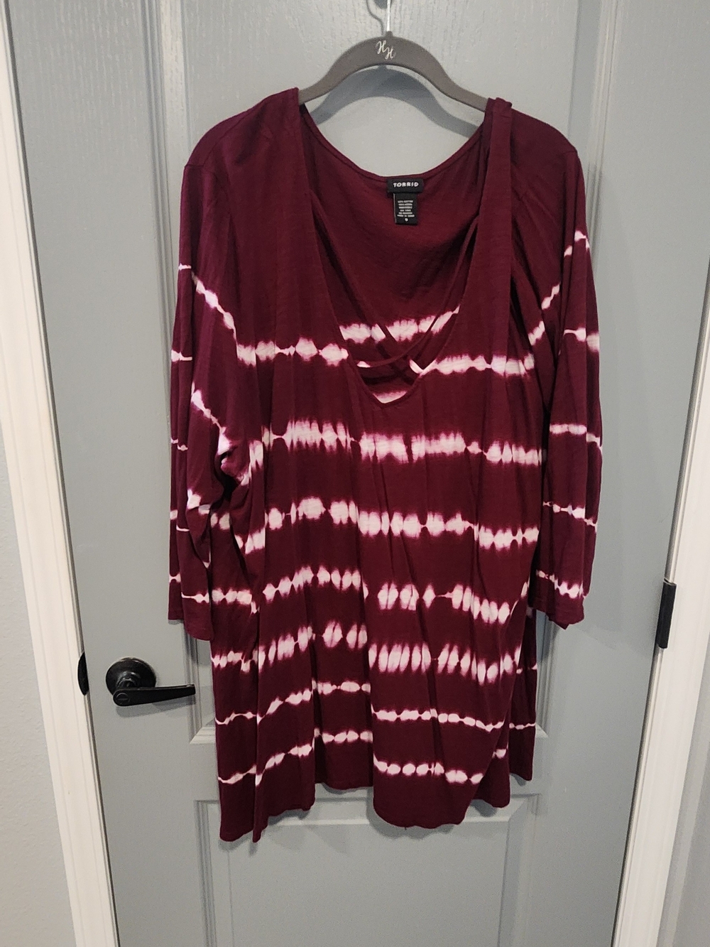 Torrid Tie-Dye Drape Neck Tunic Top